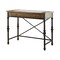 Saltoro Sherpi Wood And Metal Counter Height Table With One Large Drawer, Walnut & Black-